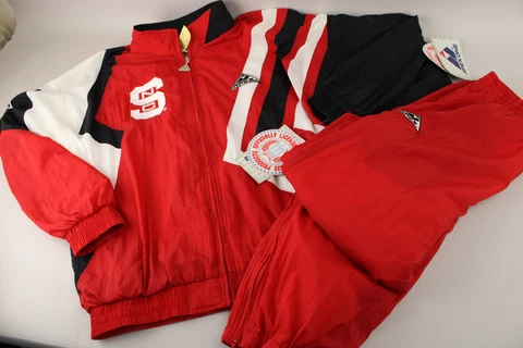 NWT VTG 90's Apex One NCAA NC State Wolfpack Windbreaker & Pants Sz L Track Suit Cover