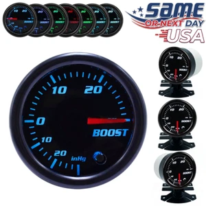 7 Color Tinted Mechanical Boost Gauge 52mm Analog 0-30 PSI + Metal Gauge Pod - Picture 1 of 7