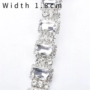 90 cm Klar Kristall Strass Perlen Blume Kette Borte Nähen Hochzeit DIY Dekor - Bild 1 von 16