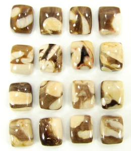 47.55 Ct Natural Peanut Wood Jasper Gemstone 8x10 mm Cushion Cab 16 Pc Lot-60677 - Picture 1 of 5