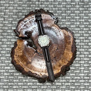 Sports Illustrated Glowing Dial Silver Tone Rotating Bezel Brown Leather Watch - Picture 1 of 4