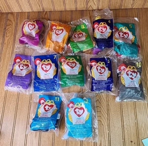 TY 1999 Teenie Beanie Babies McDonalds Happy Meal Toys Sealed 1-12 Complete Set - Picture 1 of 2