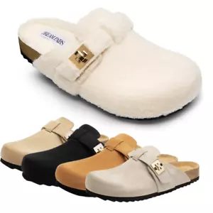 Women Slip On Flat Loafer Shoes Close Toe Comfortable Slip On Work Mule Shoes - Picture 1 of 33