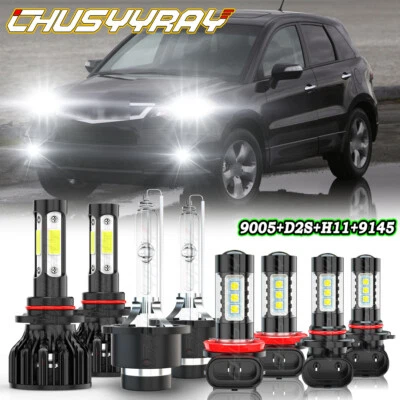 Para Acura RDX 2008-2017 - 8 piezas LED HID Faros Alto/Bajo DRL Kit de faros antiniebla Foto 1 de 4