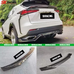 For 2015-2017 Lexus NX200T NX300H Carbon Fiber/Black Rear Trunk Spoiler Lip Wing - Foto 1 di 20