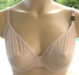 Victorias Secret bra 34C tan nude body by victoria unlined demi sheer nothing - Picture 1 of 1