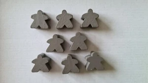 8 grey wooden meeples extra player for carcassonne game - Picture 1 of 1