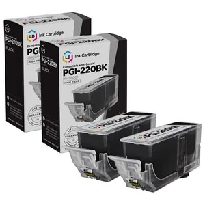 LD Comp Canon PGI220 2pk Black 2945B001 MP620 MP640 MX860 MP560 iP4700 - Picture 1 of 9