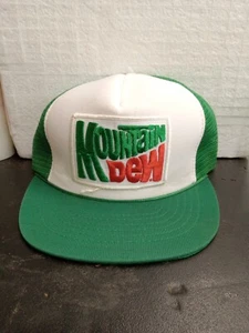 Vintage 80s Mountain Dew Foam Snapback Trucker Cap Rare Style - Tawain - Picture 1 of 6