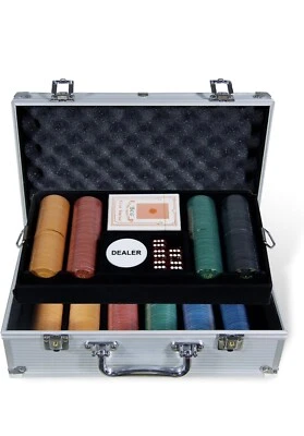 Set Da Poker 500 Chips Di Stampa In Plastica, Valigetta Poker Professionale - Immagine 1 di 4