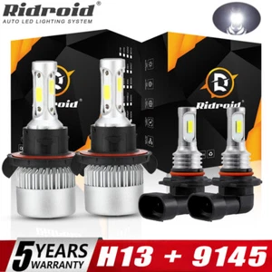 For 2004-2014 Ford F-150 6000K LED Headlight Hi/Lo + Fog Light 4 Bulbs Combo kit - Picture 1 of 22