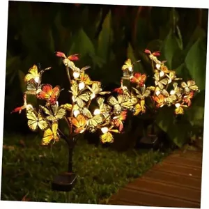 Solar Garden Lights Outdoor Waterproof, 2 Pack New Butterfly, Warm White - Picture 1 of 7
