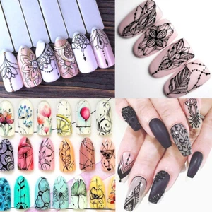 Nail Art Sticker Flower Decals Fancy Pattern Design Watermark Slider Decoration - Picture 1 of 35