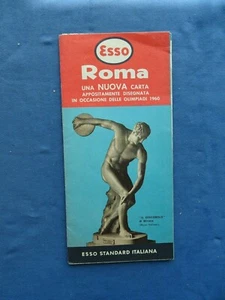 ROMA-CARTA STRADALE-PLANIMETRIA APPOSITAMENTE DISEGNATA PER OLIMPIADI 1960-ESSO - Foto 1 di 2