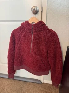 Lululemon roter Sherpa Half Zip Hoodie Größe 4 - Bild 1 von 2