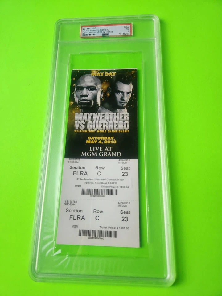2013 FULL ONSITE TICKET MAYWEATHER V GUERRERO PSA NM 7 - ONLY 1 HIGHER IN PSA ! - Image 1 of 3