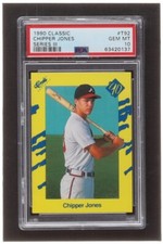 CHIPPER JONES~1990 CLASSIC SERIES III YELLOW PSA-10 GEM-MT ROOKIE RC CARD #T92