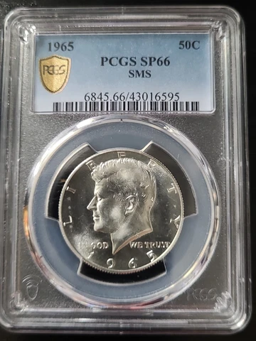 1965-P PCGS SP66 SMS Silver Kennedy Half Dollar 50C Free Shipping Cover