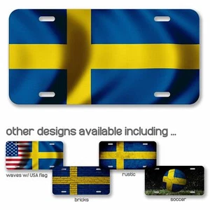 High Grade Aluminum License Plate - Flag of Sweden (Swede) - Many Options - Picture 1 of 10
