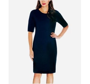 Mario Serrani Italy Women’s Textured Knit Stretch Shift Dress Navy Size M - Picture 1 of 16