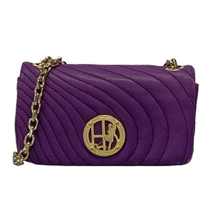 Auth HENRI BENDEL - Purple Gold Leather Shoulder Bag - Picture 1 of 11
