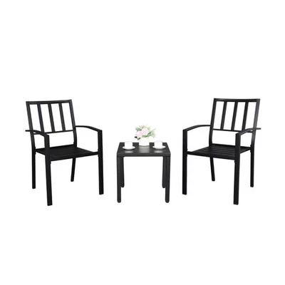 Outdoor Patio Dining 1-3 PCS Set Bistro Kitchen Square Table Chairs Furniture - Image 1 of 4
