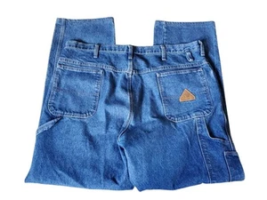 Bulwark FR Flame Resistant Men's 42 X 33 Medium Wash Carpenter Blue Denim Jeans - Picture 1 of 5