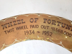 Authentic 1950s Carnival Game Wheel Hand Painted Vintage Metal Sign, of Fortune - Picture 1 of 8