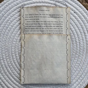 Kaffee gestorben Buchseite genäht doppelseitig Tasche minimalistisch Journal Handarbeit Tagebuch - Bild 1 von 5