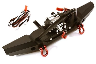 Realistic Front Alloy Bumper w/ Winch & LED for Traxxas TRX-4 w/ 43mm Mount - Image 1 of 3