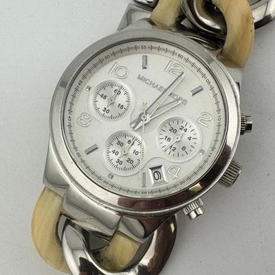 Michael Kors Reloj Cuarzo MK-4263 Mujer Cadena Plateada Cronógrafo Batería Nueva 6" Foto 1 de 4