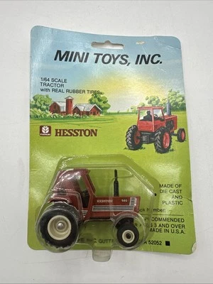 Mini Toys 1:64 Hesston 980 Tractor Real Rubber Tires Brown - Image 1 of 4