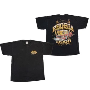 Maglietta Peoria Firefighters Charities 2008 Fire It Up 2 lati - L - SPEDIZIONE GRATUITA - Foto 1 di 3