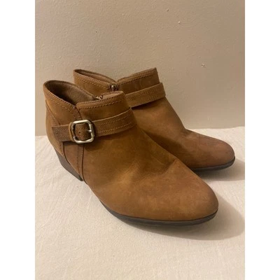 Botines Clarks para mujer talla 10 botín vaquero al tobillo hebilla cremallera marrón Foto 1 de 4