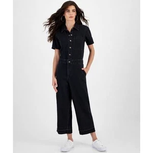 Levi's - Neu mit Etikett - Damen Schwarz Denim Jumpsuit Kurzarm, Strampler/Overall Gr:XXL  - Bild 1 von 7