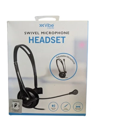 Vibe E-Essential Swivel Microphone Headset 3.5mm Jack Clear Mono Sound - Image 1 of 4