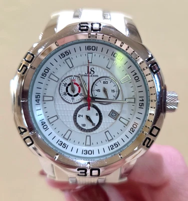 Reloj Pulsera Joshua & Son's Blanco Cronógrafo Cuarzo Hombre Grande Modelo JS50WT Foto 1 de 4