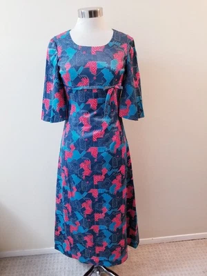 60s Vintage Handmade Awesome Print Wiggle Dress - Image 1 of 4
