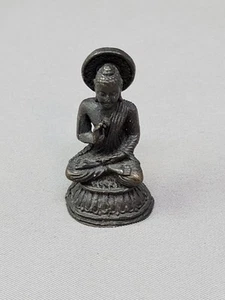 Brass Buddha Figurine Phra Kring Praphamonthon Amulet Thailand - Picture 1 of 4