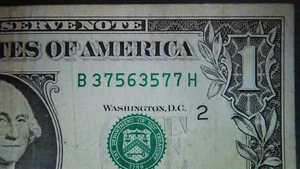1995 Series $1 Dollar WEB Note B37563577H Good Shape - Picture 1 of 7