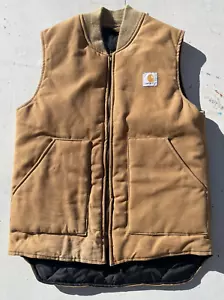 Gilet Carhartt Uomo Marrone Tinta Unita MT Trapunta Outdoor Artigiano USA Anatra Full Zip - Foto 1 di 18