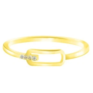 100% Natürlich IGI Zertifiziert Weiß Diamant 0,03Kt Damen Ring Im 585er Gelbgold - Bild 1 von 4