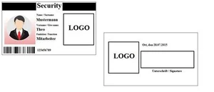 Ausweis Dienstausweis Security Sicherheitsdienst individuell beidseitig bedruckt - Bild 1 von 1