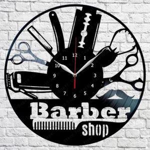 Peluquería Peluquería Peluquería Disco Vinilo Reloj de Pared Fan Art Decoración del Hogar 12" 30cm 384 - Imagen 1 de 12