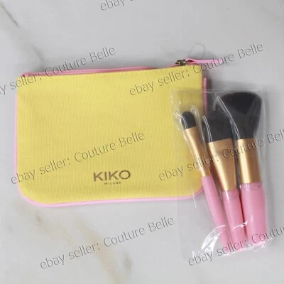 K MILANO Italia Juego de cepillos faciales y de ojos con BOLSA - Base de ojos en polvo color caramelo Foto 1 de 2