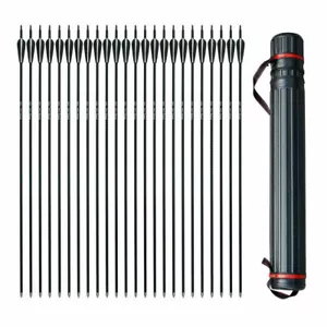 31" Archery Fiberglass Arrows Practicing Hunting Recurve Compound Bow Quiver - Picture 1 of 18