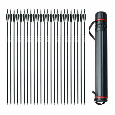 31" Archery Fiberglass Arrows Practicing Hunting Recurve Compound Bow Quiver - Image 1 of 4