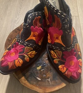 Booties bestickt J. Renee Gr. 9M Stampede schwarz bunt Blumen Clogs bunt - Bild 1 von 11