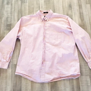 Paul Frederick Mens Pink Shirt XL Purple Button Up Long Sleeve Cotton Waffle - Picture 1 of 6