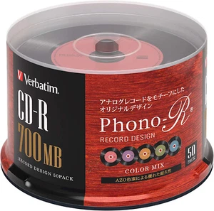 50 Verbatim Japan Blank CDR 700MB Color Mix CD-R SR80FHX50SV7 Record Design - Picture 1 of 3